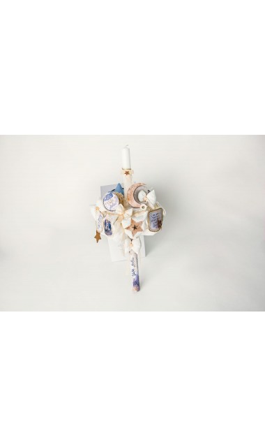 Lumanare de botez baieti personalizata, 65x4cm, Twinkle Twinkle little star  15